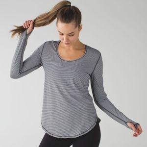 Lululemon EUC Yogini striped long sleeve tee